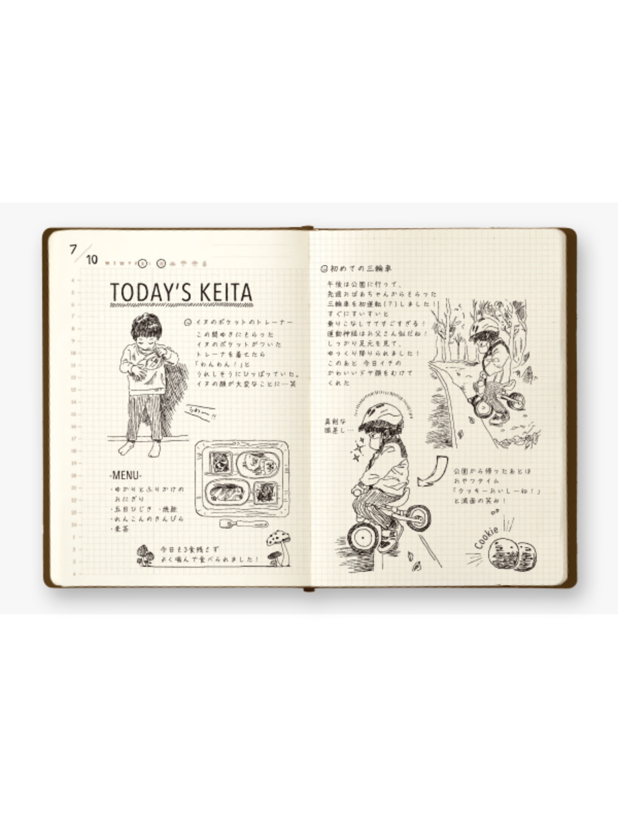 Midori hibino Free Daily Planner A6 Brown 15396006