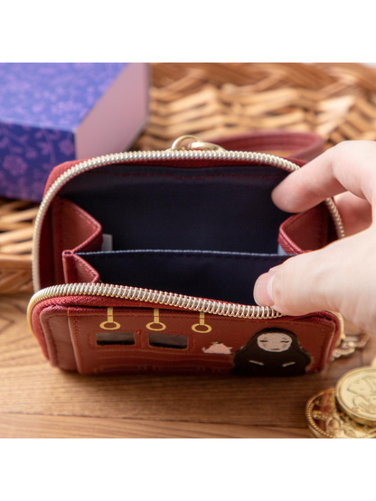 Spirited Away Coin & Card Case with Retractable Reel Sea Railway No-Face