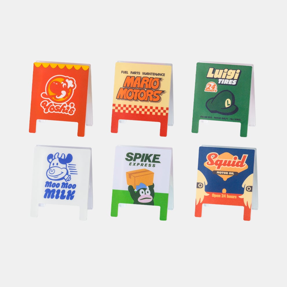 Mario Kart World Signboard Clip Set – Character Decorative Clips (Set of 6)