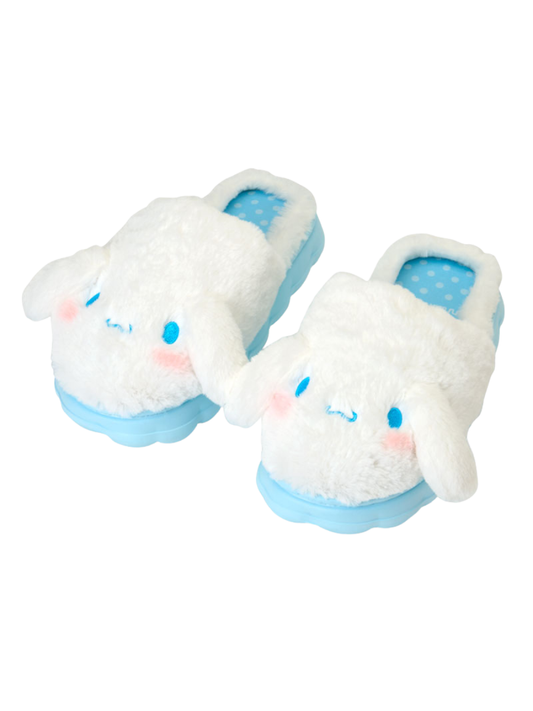 Cinnamoroll Plush Face Indoor Slippers for Adults