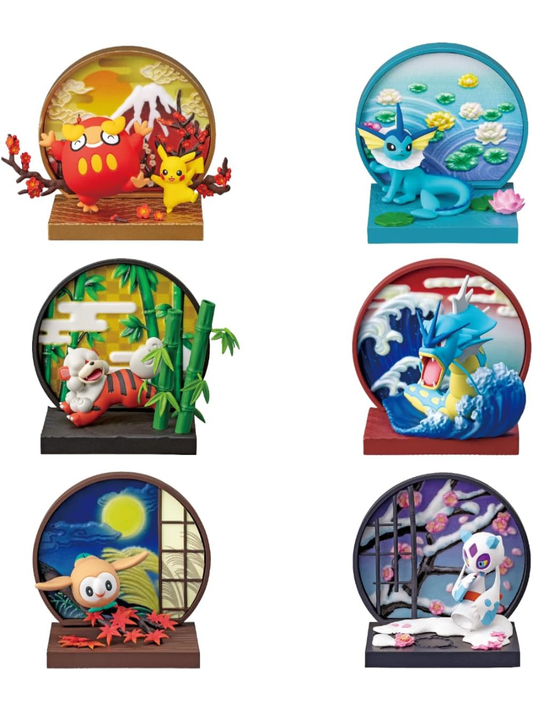 Re-Ment Pokemon Japanese Style Window Collection Box Set Decorative Figures Vol.1 Complete 6 Types