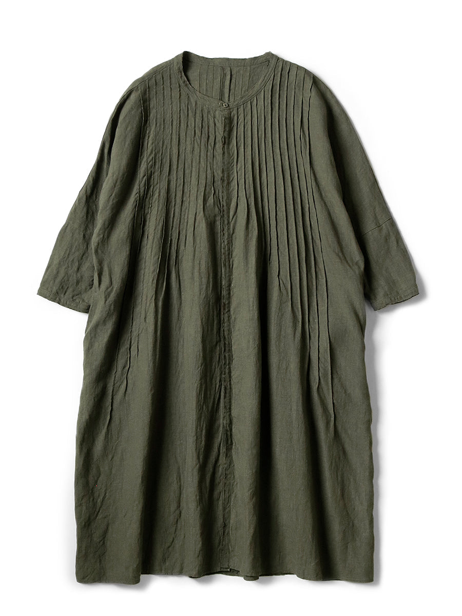 Kapital French linen pintuck Keeffe dress women
