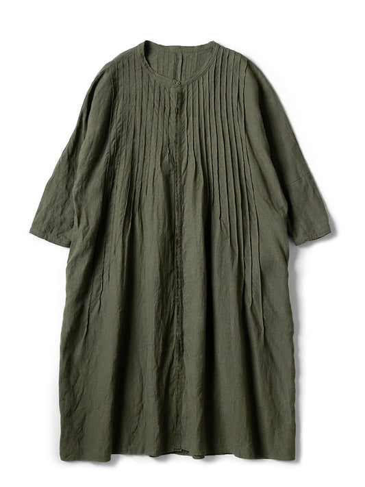 Kapital French linen pintuck Keeffe dress women