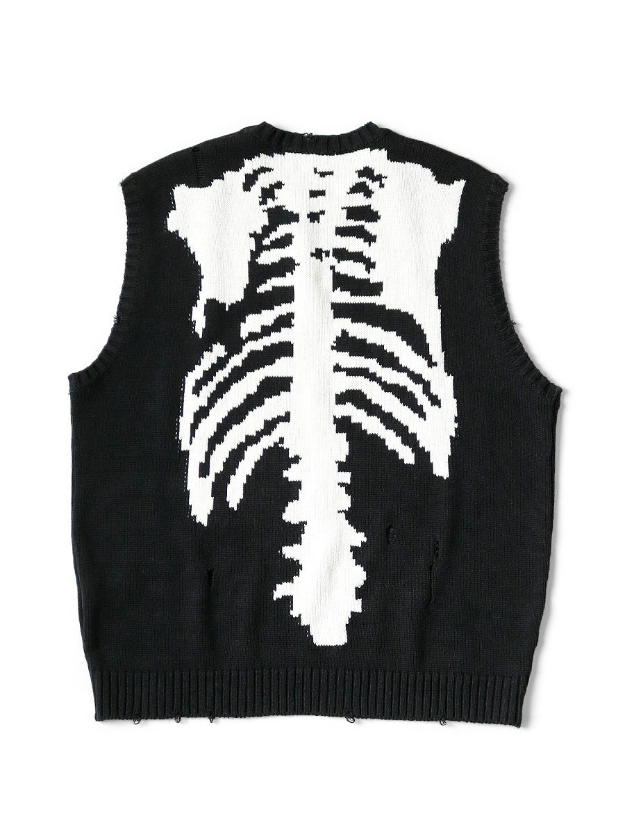 Kapital 5G cotton knit BONE vest (time sale)
