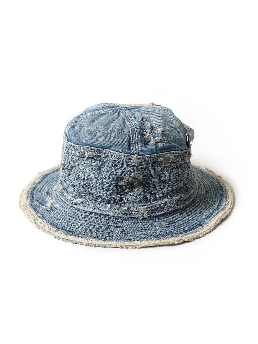Kapital 11.5oz Denim Old Man and the Sea Hat (Distressed Remake)