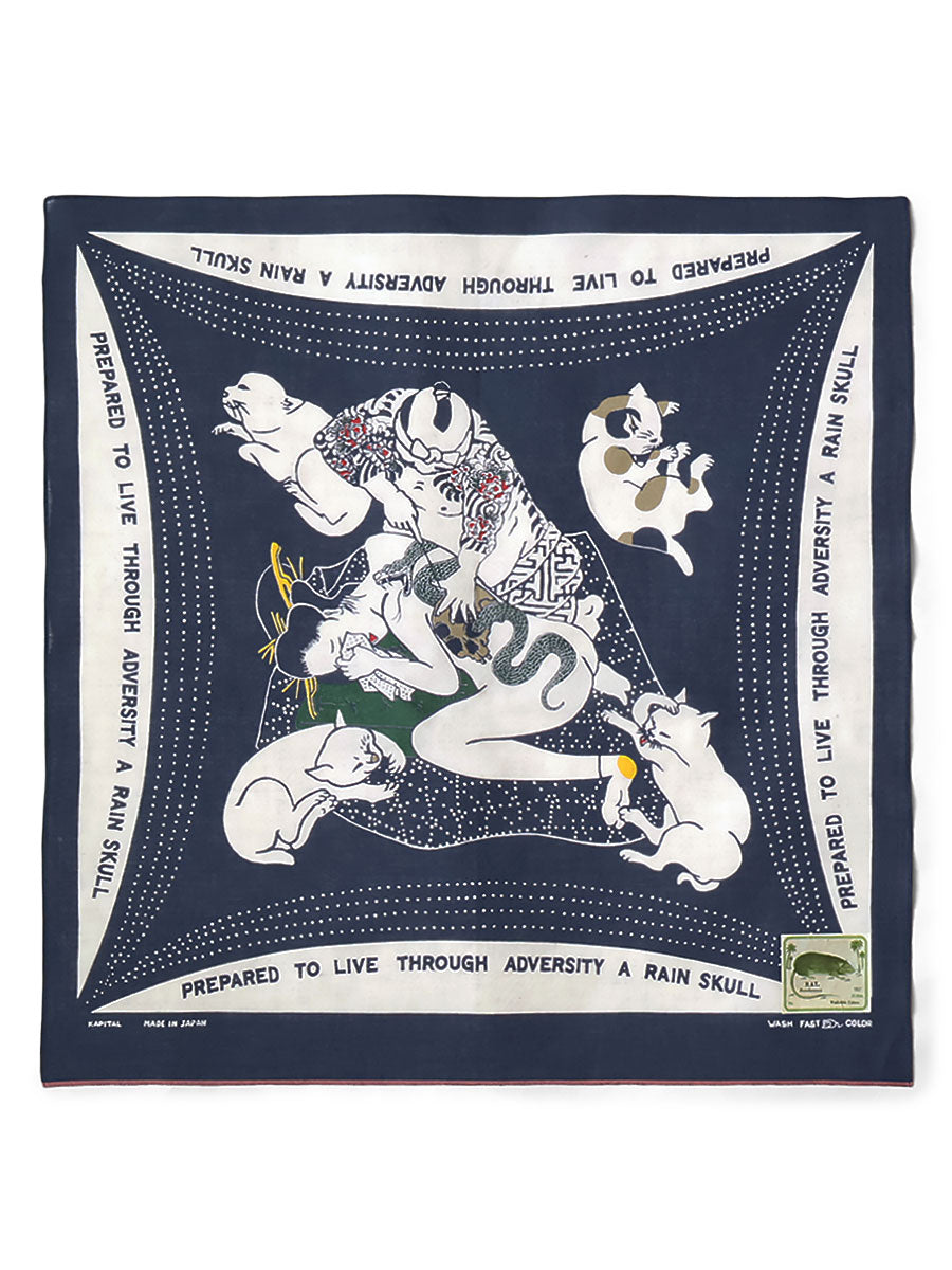 Kapital fastcolor Selvedge Bandana (RAIN SKULL NO WOMAN NO CRY)