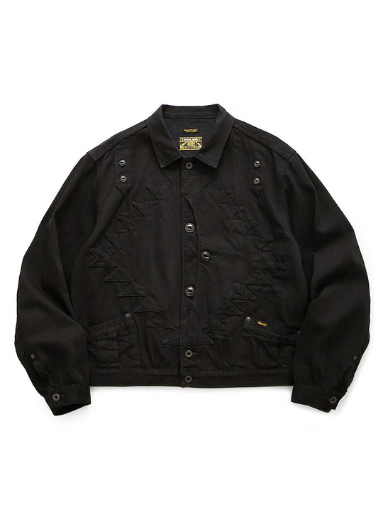 Kapital 11.5oz Black x Black Denim Thunderbird Jacket