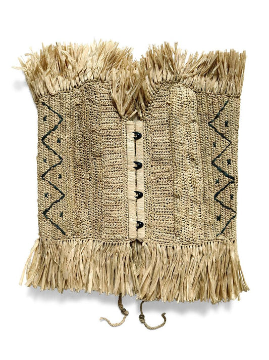 Kapital Raffia basket-fringed corset women