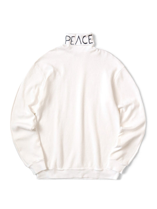 Kapital Waffle Jersey High Neck Long T-shirt (PEACE Embroidery)