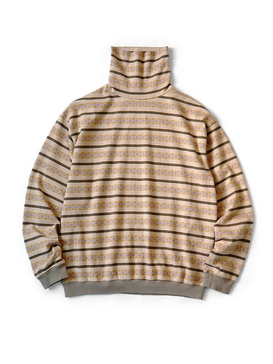 Kapital Sunrise jacquard striped jersey high neck long T-shirt