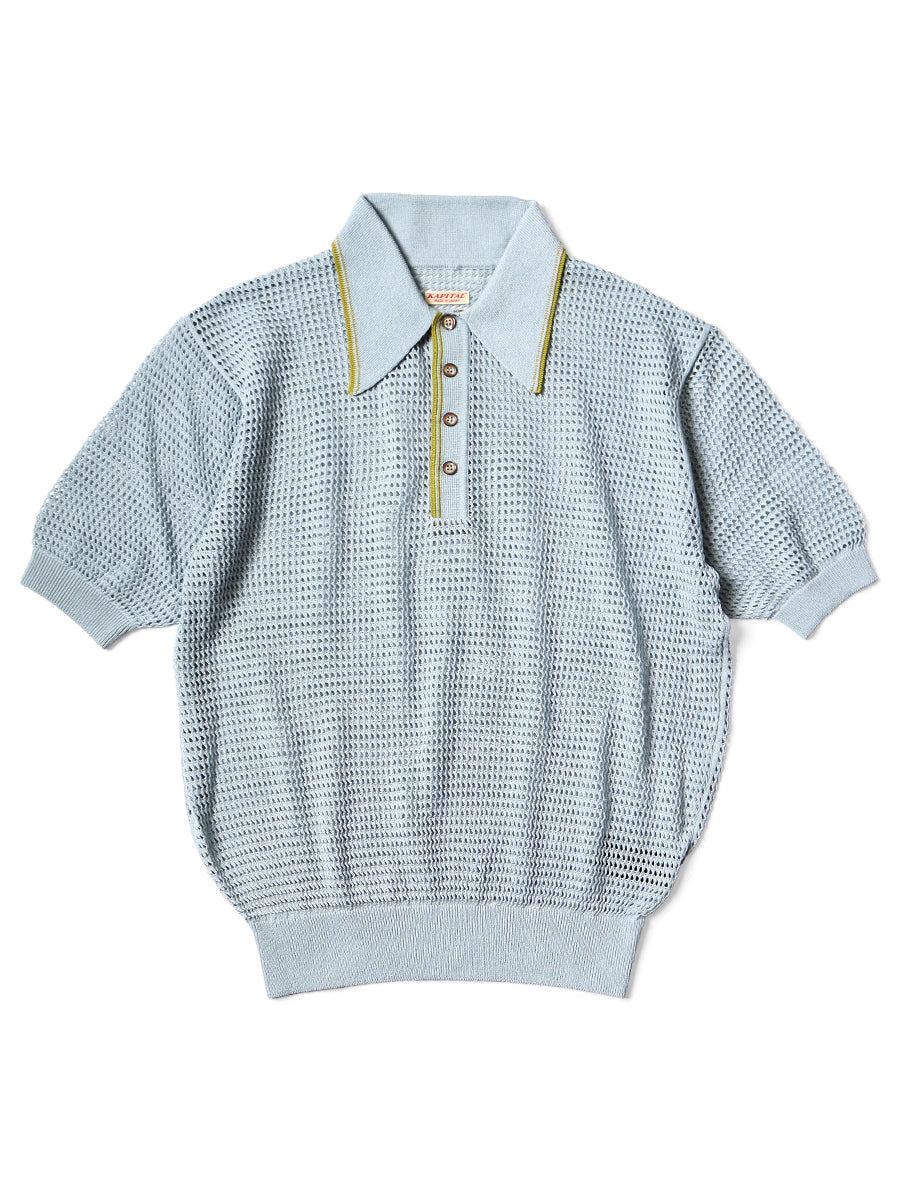 Kapital 12G Mesh Knit Carol Polo Shirt