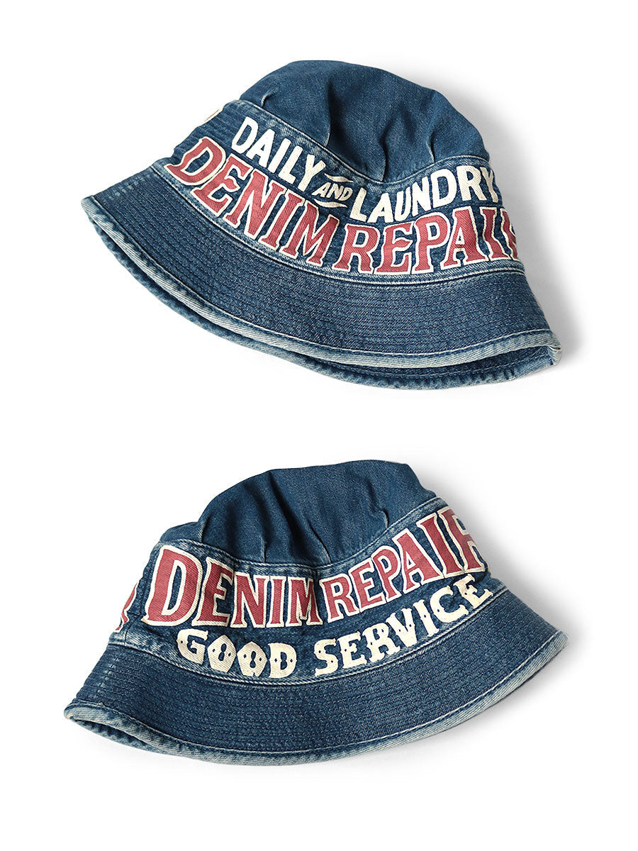 Kapital Vintage Logo Print Denim Hat Cap
