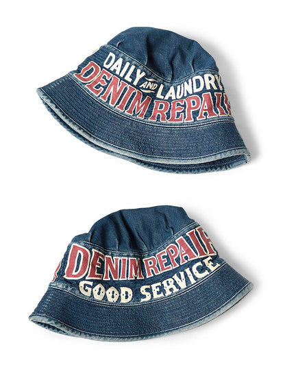 Kapital Vintage Logo Print Denim Hat Cap