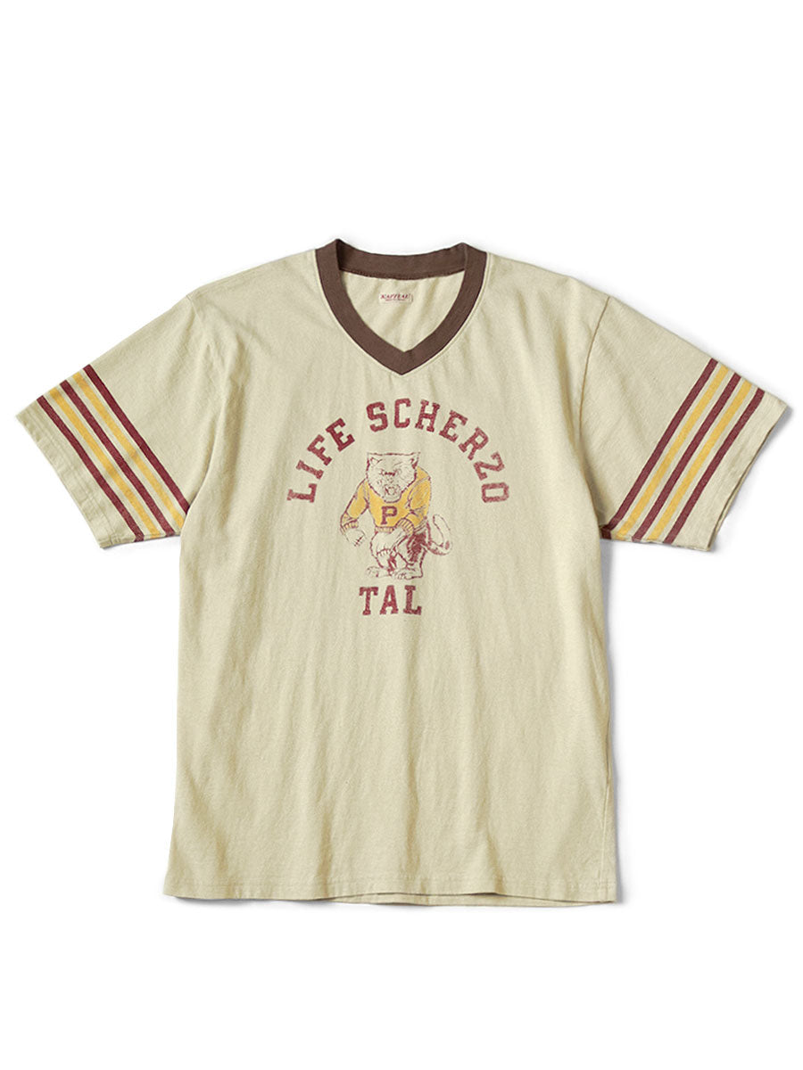 Kapital 20 Jersey V-neck ringer Tee (College CATPITAL pt)