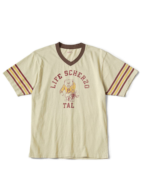 Kapital 20 Jersey V-neck ringer Tee (College CATPITAL pt)