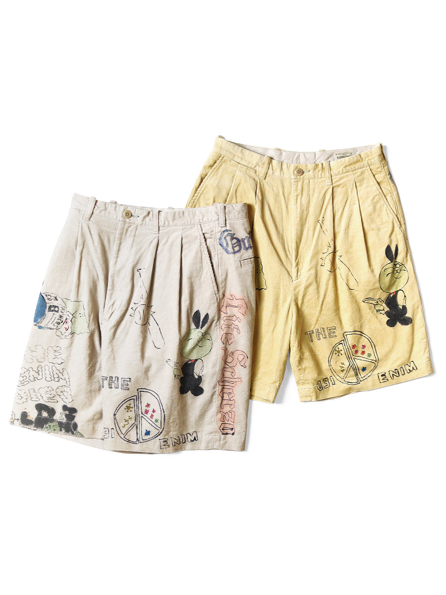 Kapital 14W Corduroy IVY Shorts (Memorial Paint Model) pants