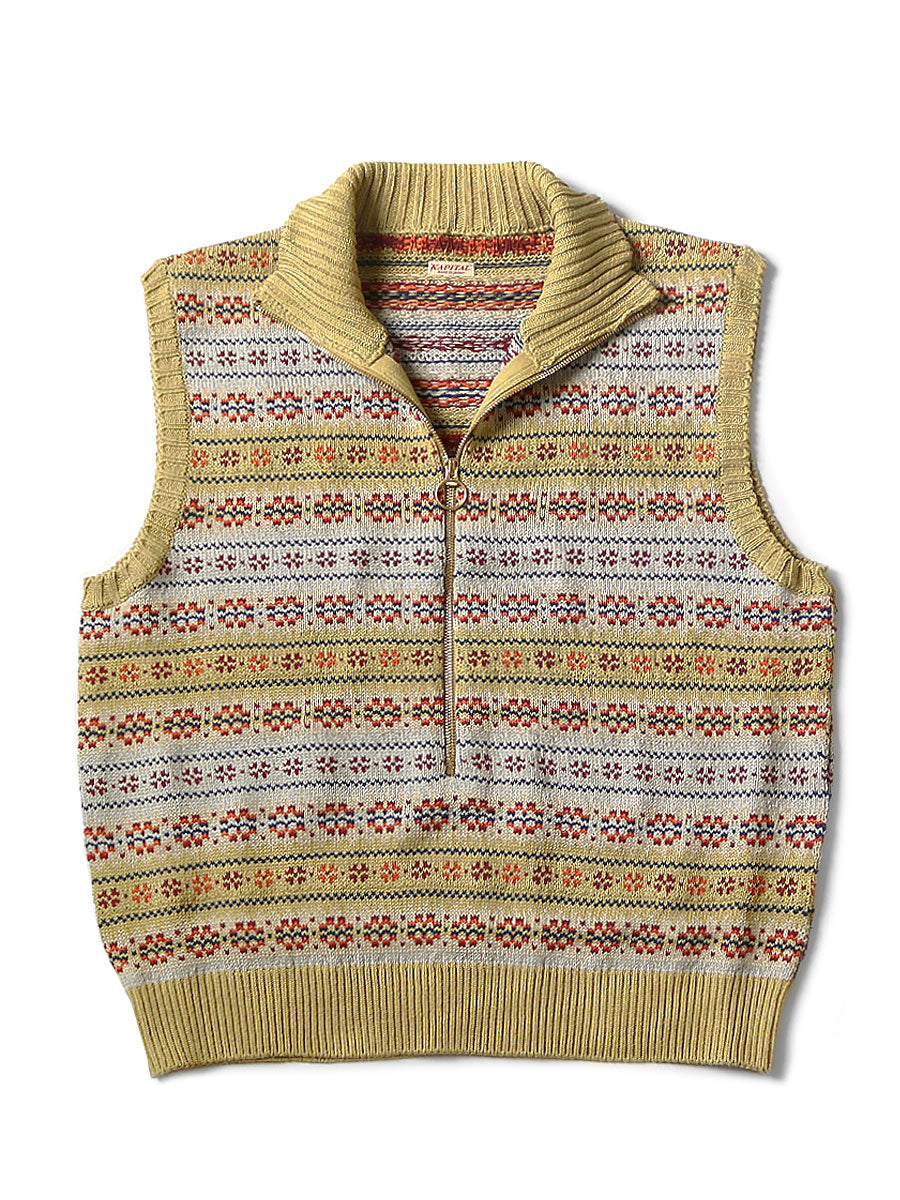 Kapital 5G Fair Isle Half Zip Vest