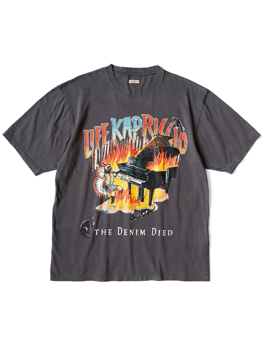 Kapital 20/- Jersey Crew T-shirt (BURNING Piano pt) Tee
