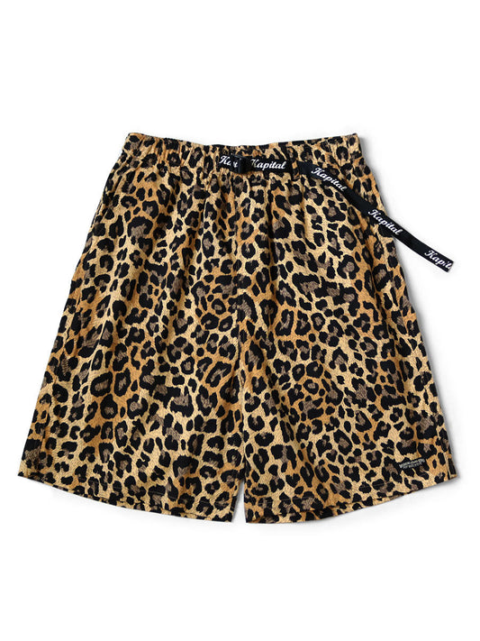 Kapital Combed Burberry Leopard Print Easy Short Pants