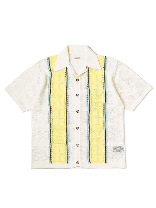Kapital 12G Crochet Knit Tennessee Aloha Polo Tee