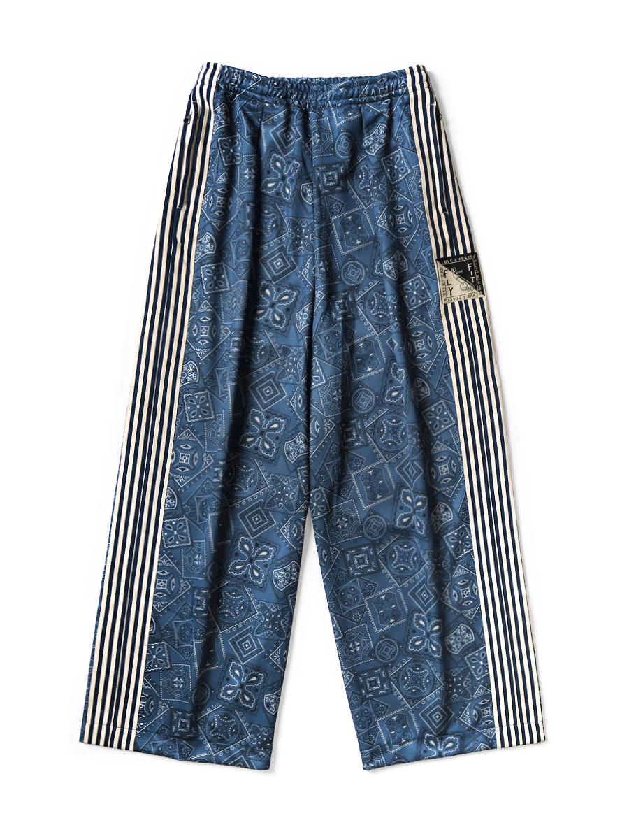 Kapital smooth jersey baggy track pants in cookie bandana print