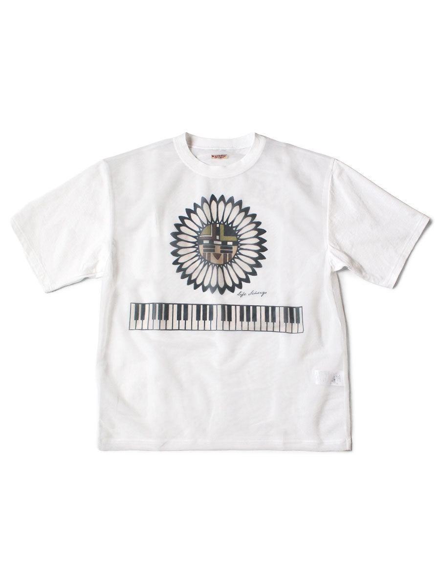 Kapital Sheer Jersey 20 Jersey Crew T-Shirt (Piano Sun Face pt) Tee