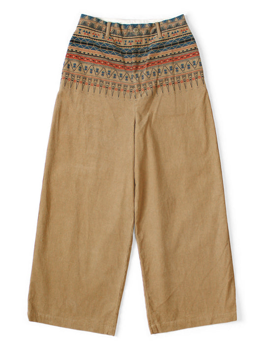 Kapital 14W Corduroy Tapered Baggy Pants (Towncraft Tribe Pattern)