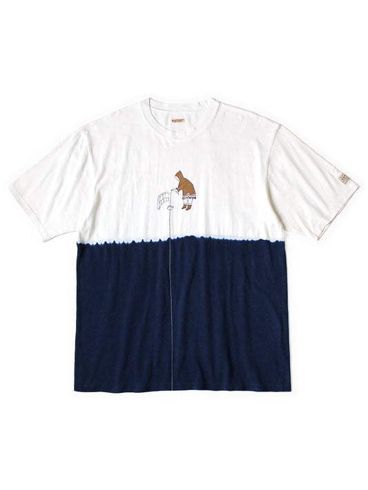 Kapital Hand-Dyed Indigo Fishing Print Tee