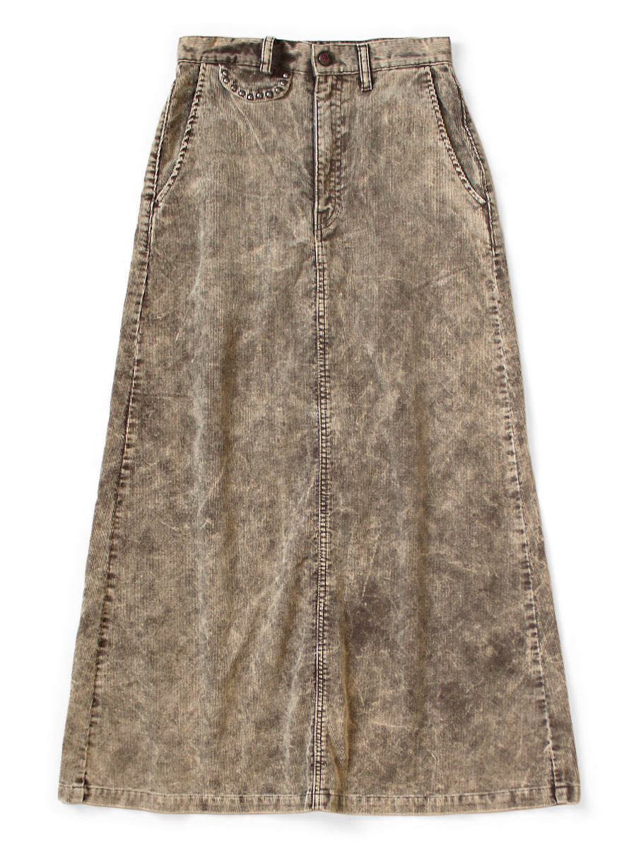 Kapital 14W Corduroy Boogie Day High-Waist Maxi Skirt (Dirty Dyed)