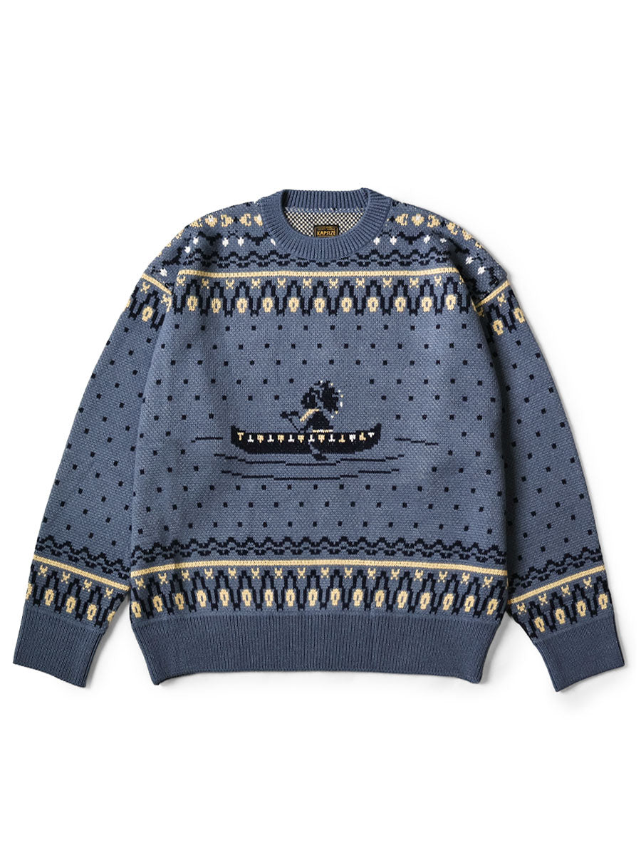 Kapital 8G Fair Isle Crew Sweater (Canoe)