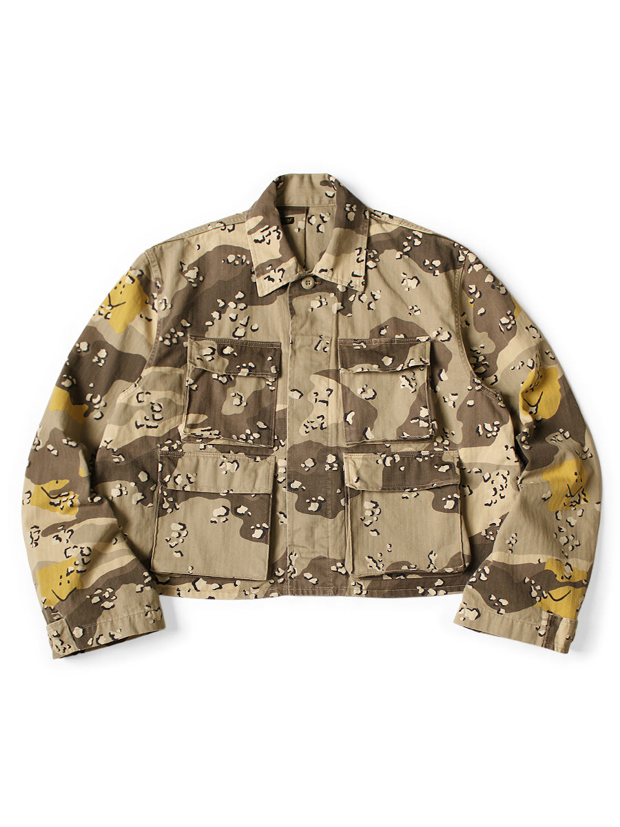 Kapital Cotton Herringbone Peckish Chocolate Chip Camo Army Jacket (Short)
