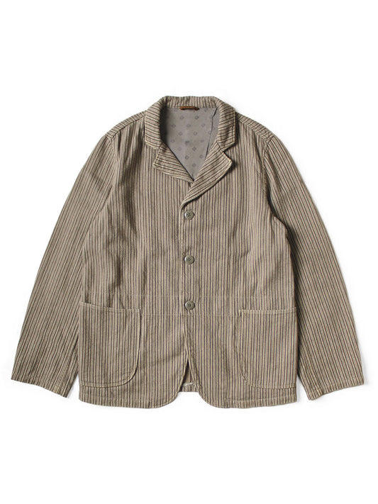 Kapital Twill Aged Wool Stripe Hospital Jacket