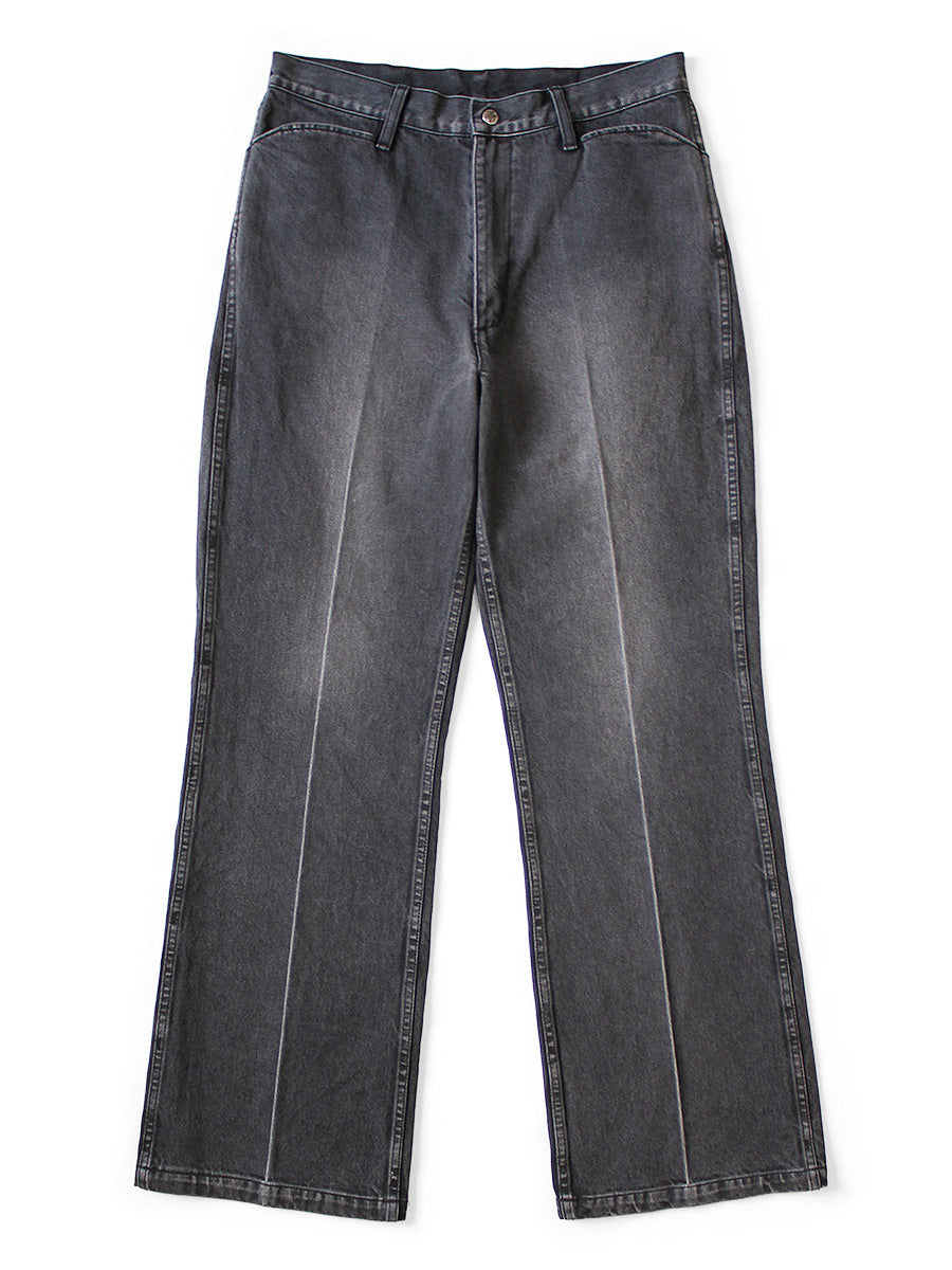 Kapital 14oz Black x Black Denim 5P Frisco Pants (Center Pleated)