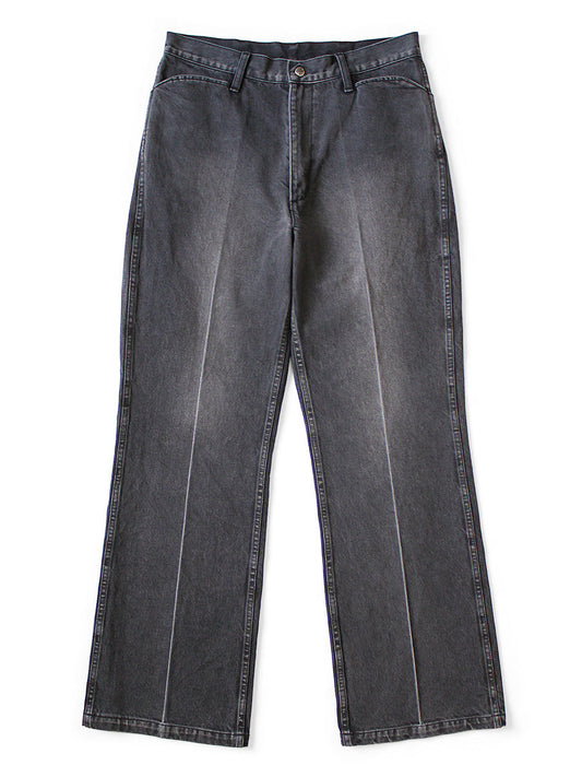 Kapital 14oz Black x Black Denim 5P Frisco Pants (Center Pleated)
