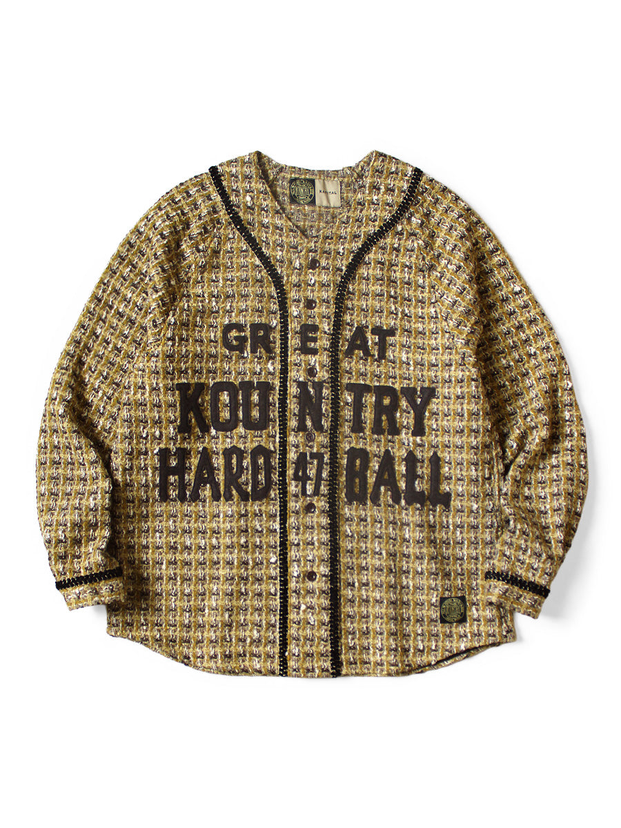 Kapital Fancy Tweed Great Kingdom Baseball Long Sleeve Shirt