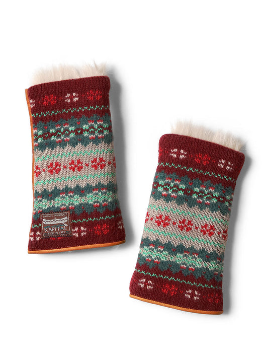 Kapital Leather and Fair Isle Gloves