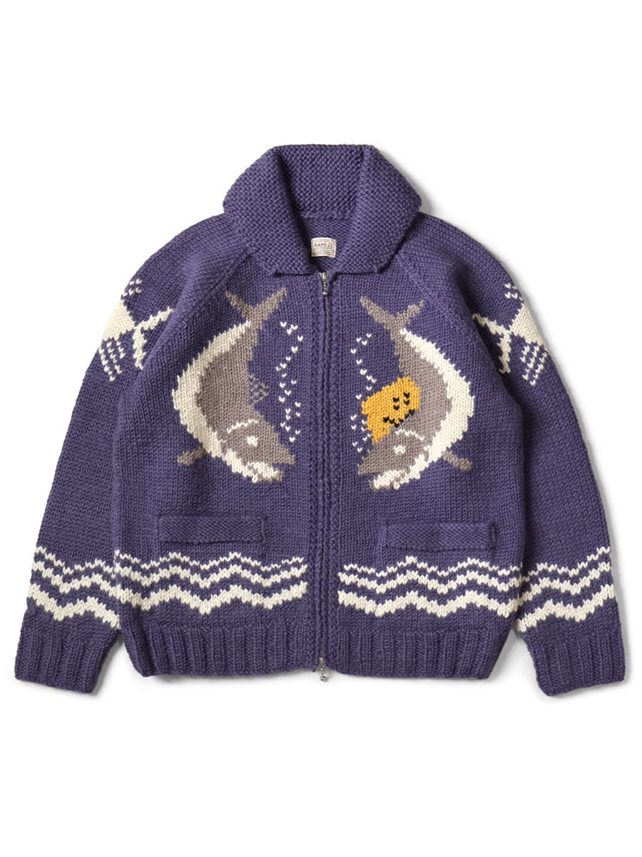 Kapital Hand Knit Peckish Trout Zip Cardigan