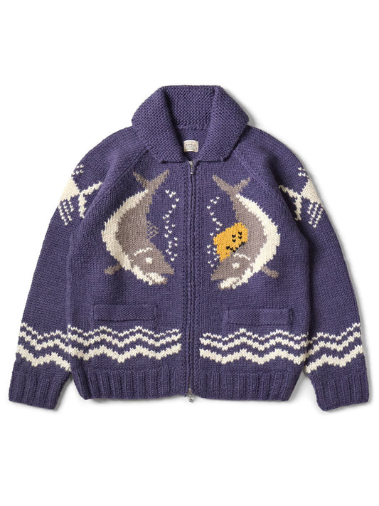 Kapital Hand Knit Peckish Trout Zip Cardigan