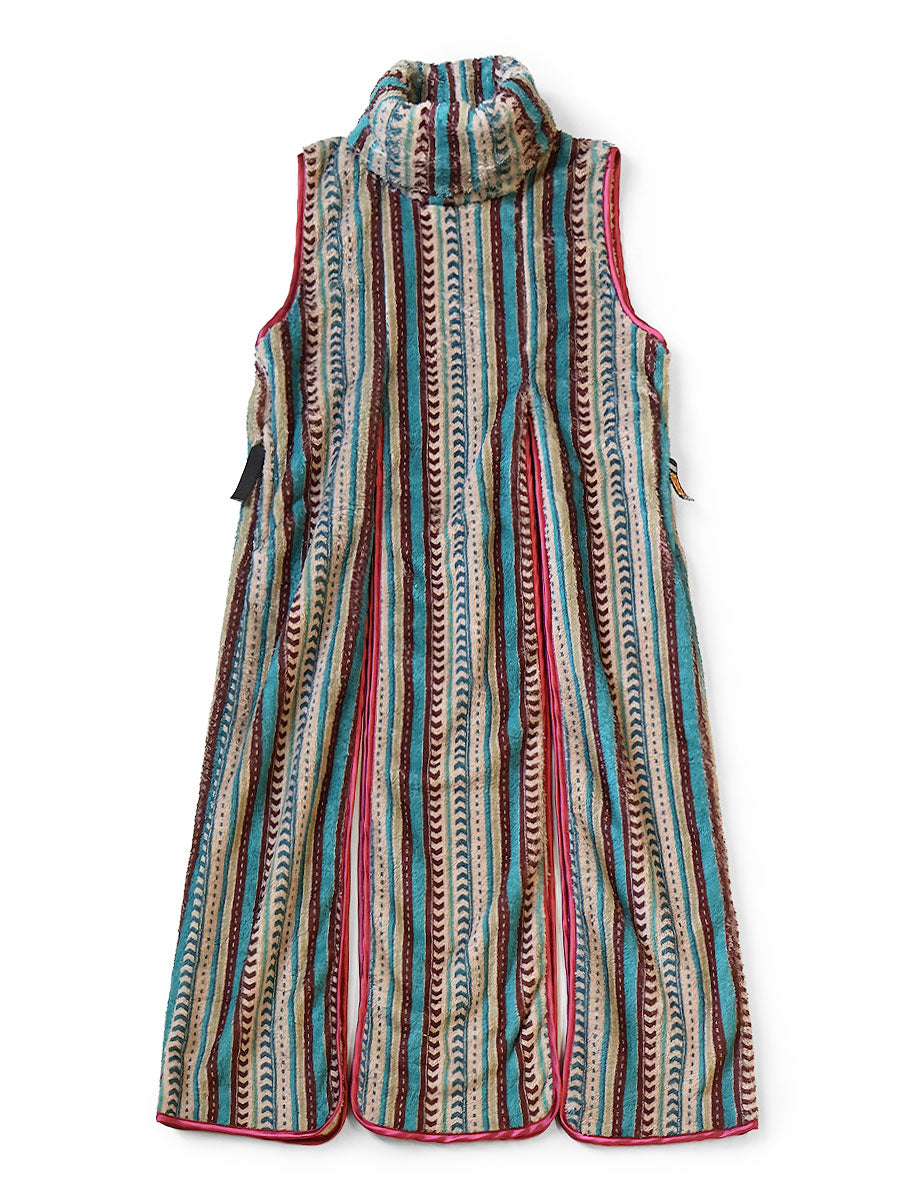 Kapital Columbia-stripe fleece lamp dress