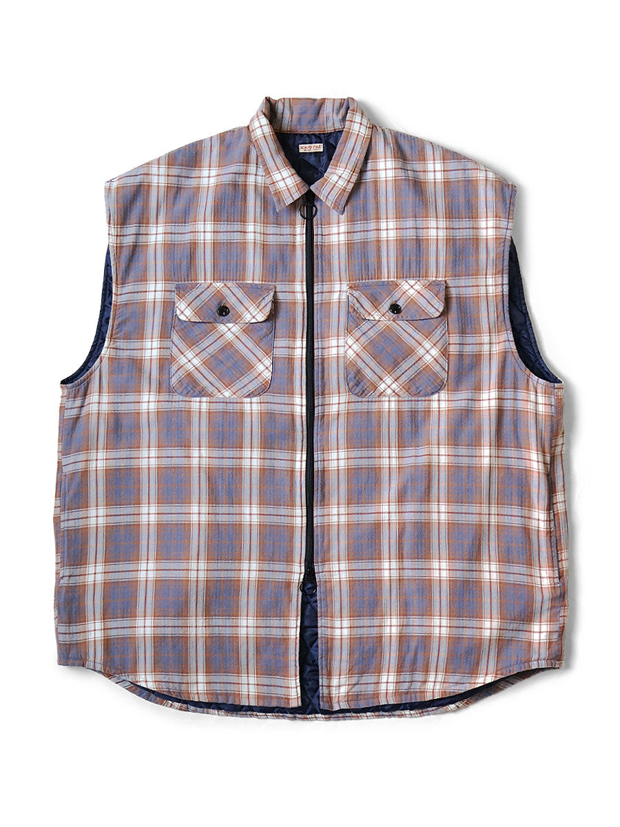 Kapital flannel check x quilted sleeveless vest