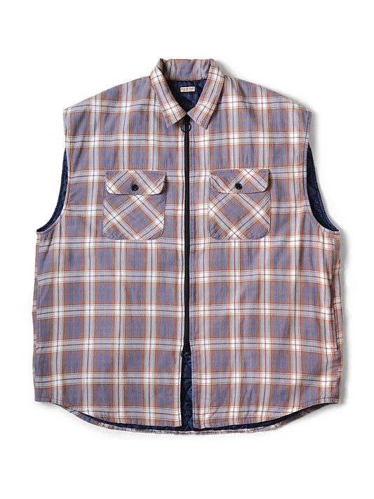 Kapital flannel check x quilted sleeveless vest