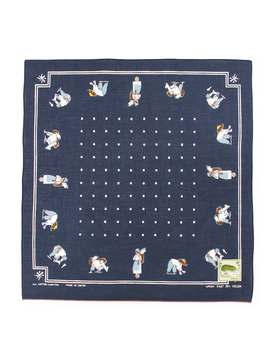 Kapital fastcolor selvedge bandana (rice planting) 20x20