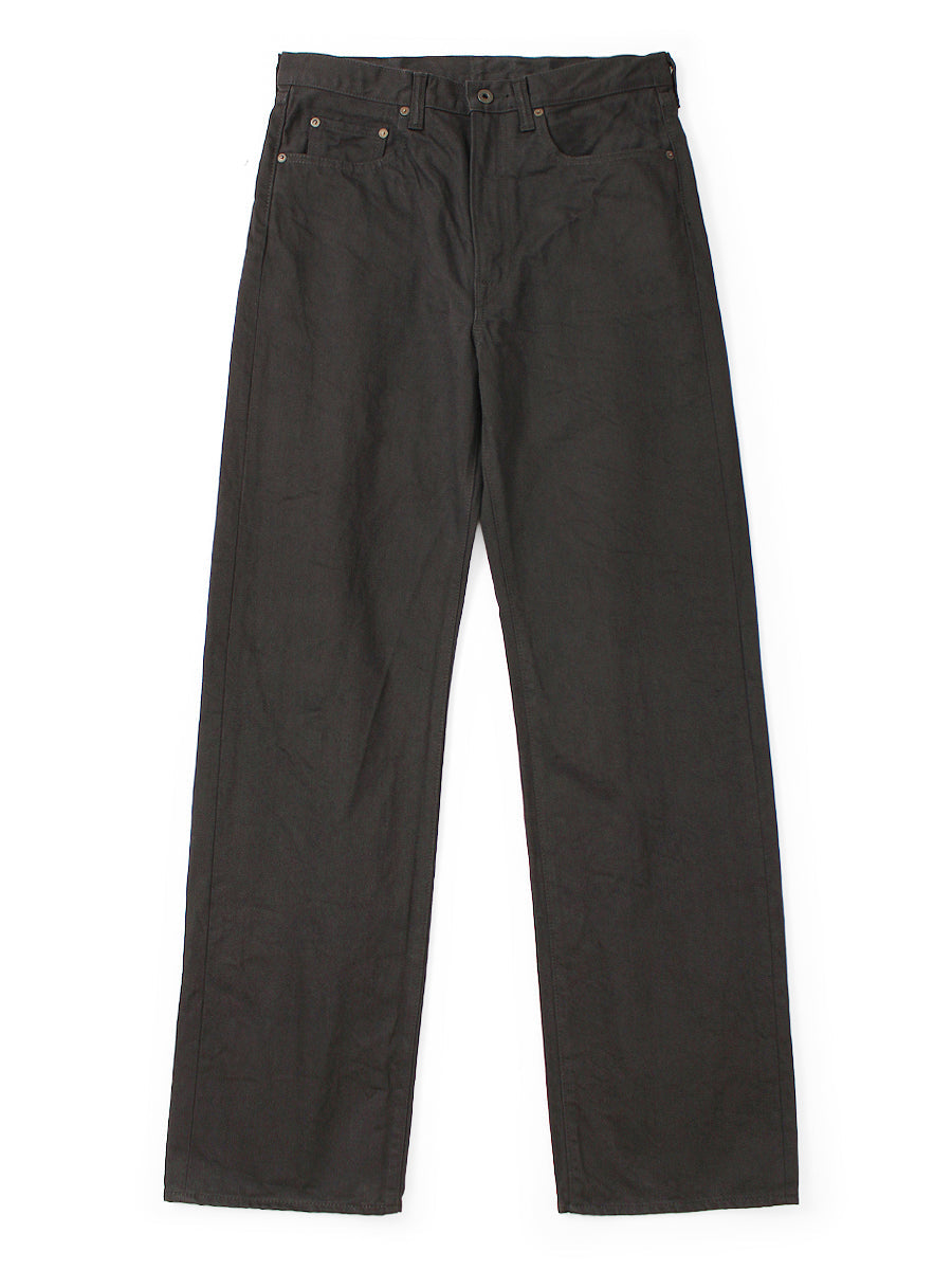 Kapital 14oz Black x Black Denim 5-Pocket Monkey TH (Zip Closure) Pants