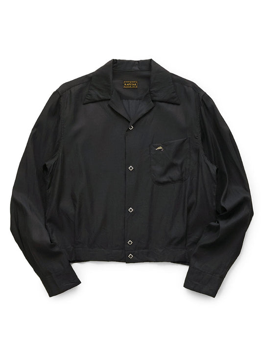 Kapital Cupro Cotton Twill Open Collar Shirt Drizzler Jacket