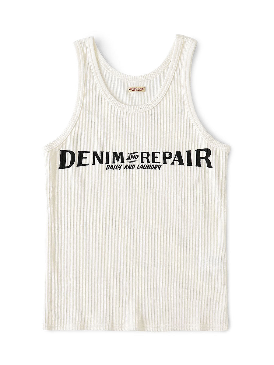 Kapital 60/2 Bear Teleco Tank Top (DENIM REPAIRpt) T-Shirt