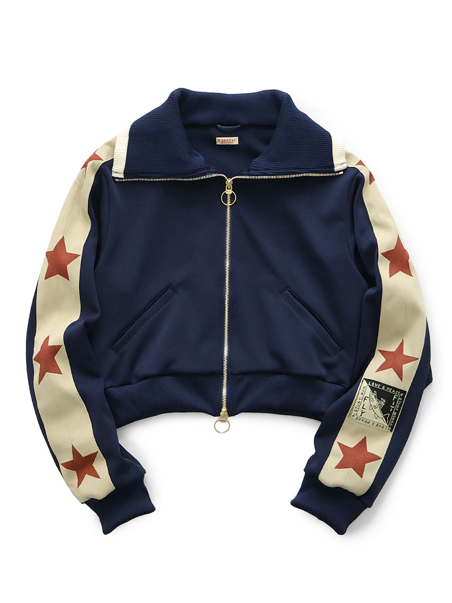 Kapital Smooth Jersey Cropped Track Jacket (Betsy Ross) Women