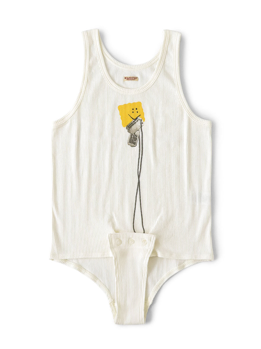 Kapital 60/2 Random Bear Voice Print Swim Tank Top (PECKISH Dog Tag Print) T-Shirt Tee women