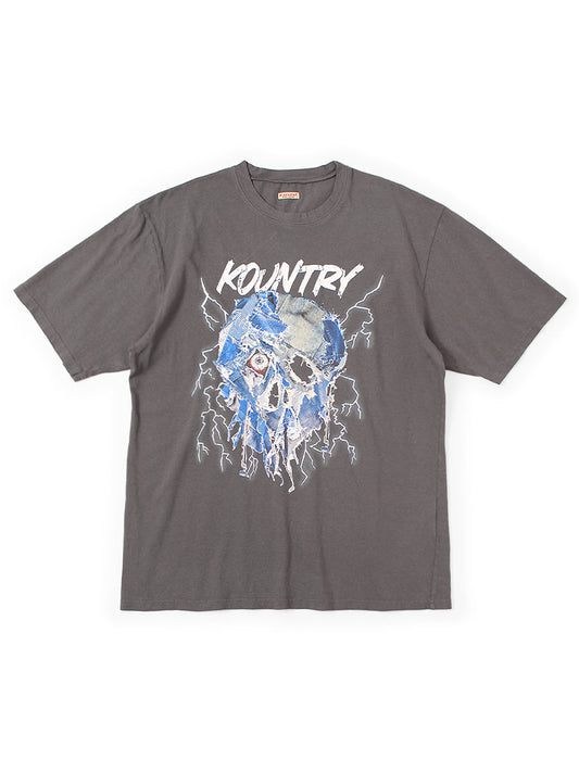 Kapital 20/- Jersey Crew Neck T-shirt (Denim Face Print)