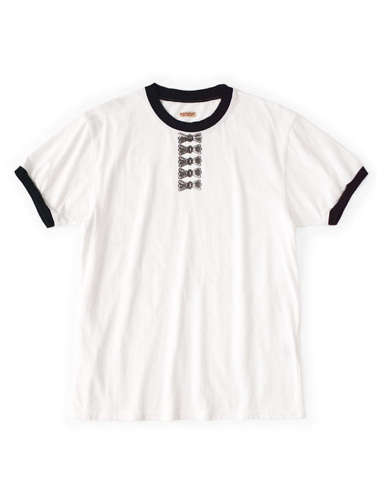 Kapital 20/- Jersey Ringer Tee (Butterfly Concho Print)