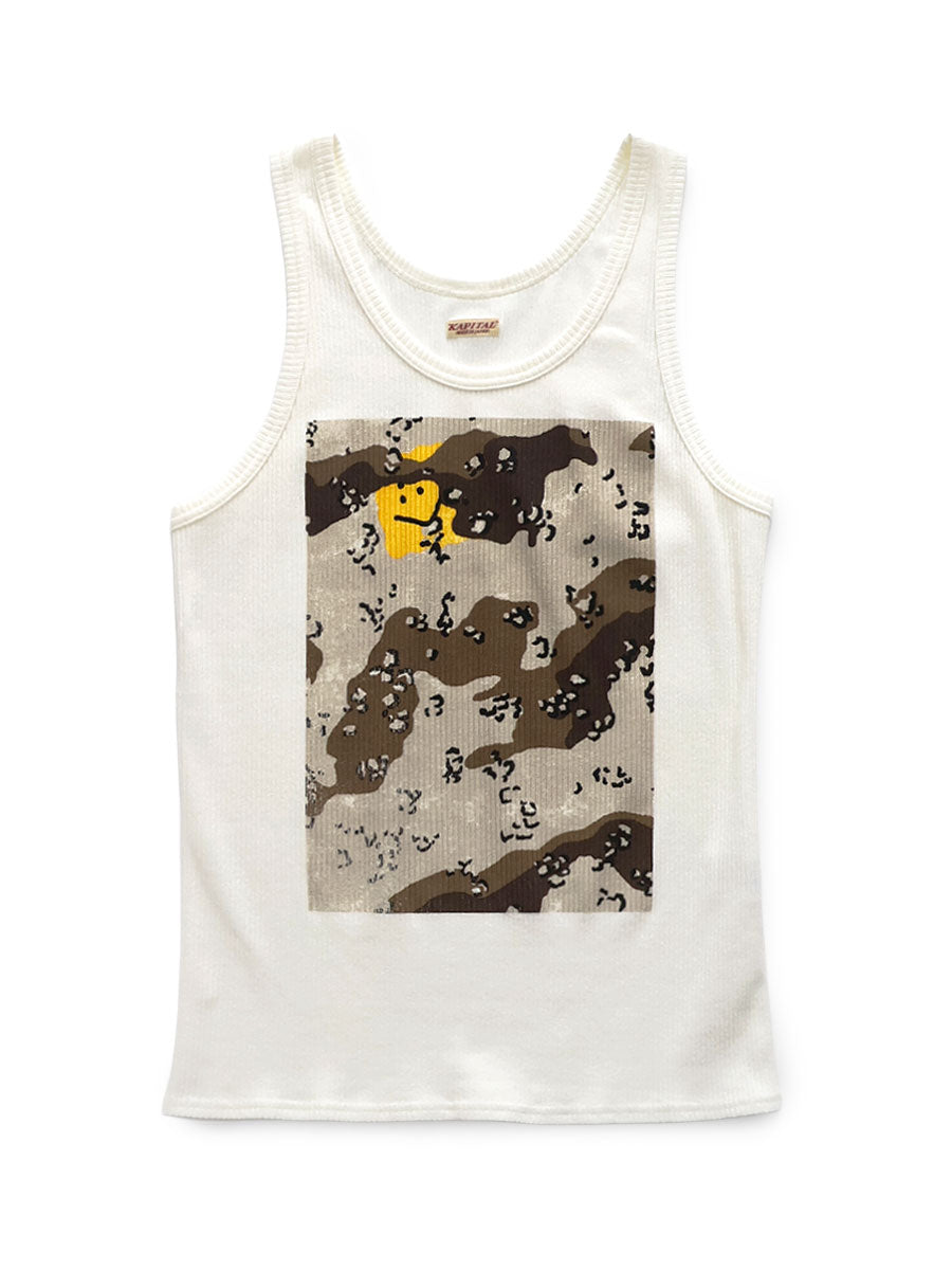 Kapital 60/2 Bear Teleco Tank Top (PECKISH Chocolate Chip Camo Print) Tee